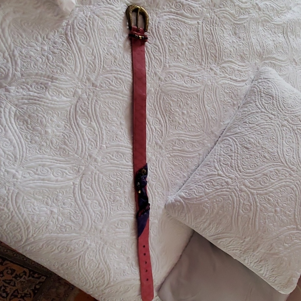 Vintage Womans leather and snakeskin belt - Picture 4 of 8